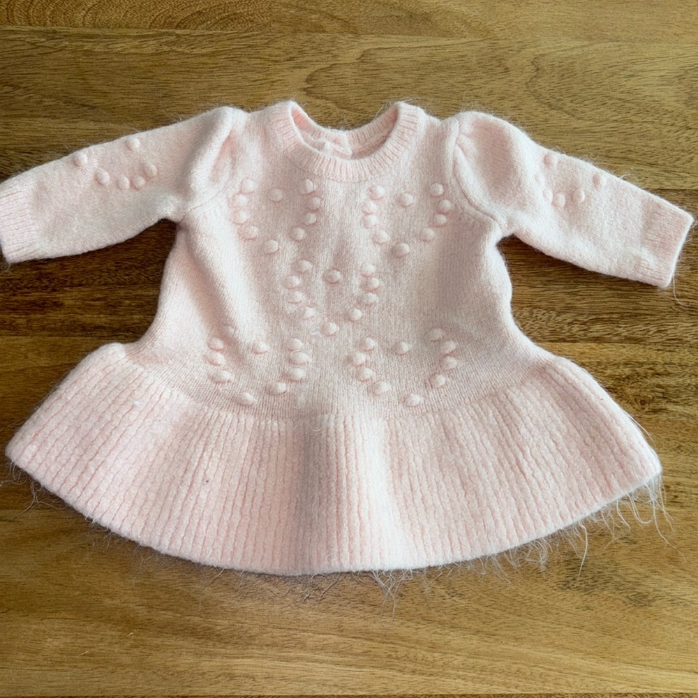 Gap pink sweater dress 0-3M